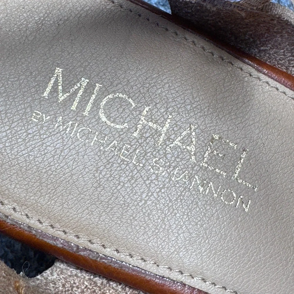 Michael Shannon Kaitlin Wedge Sandals Womens 9.5 Brown Espadrille Boho Platform